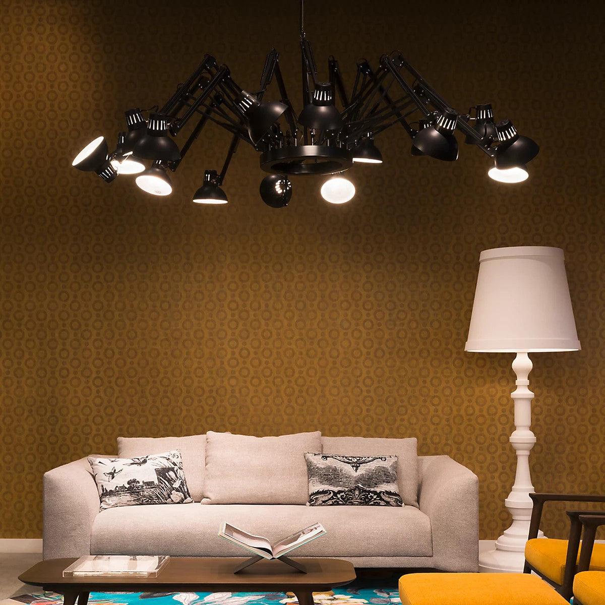 Lustra Chandelier Black Adjustable Multi Arm - Image 2