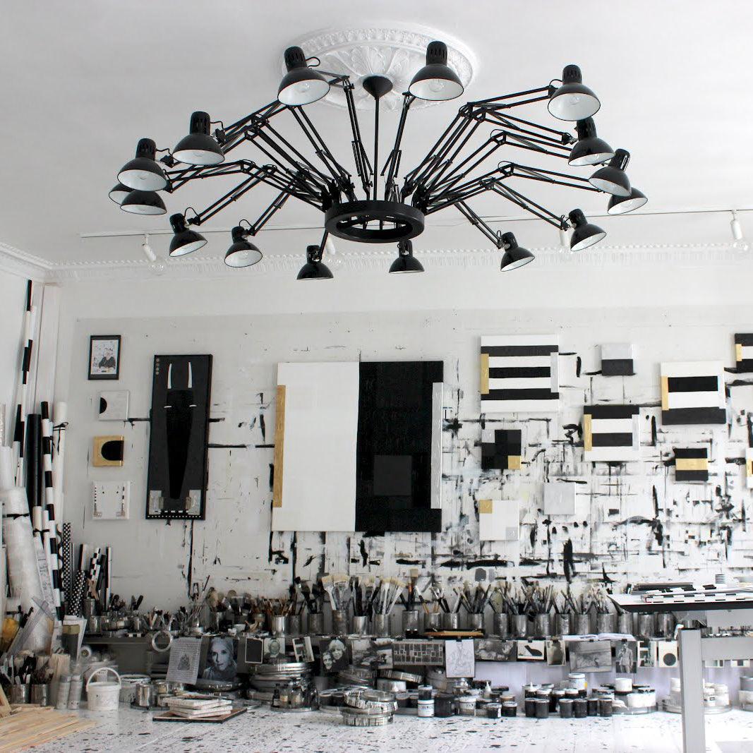 Lustra Chandelier Black Adjustable Multi Arm - Image 33