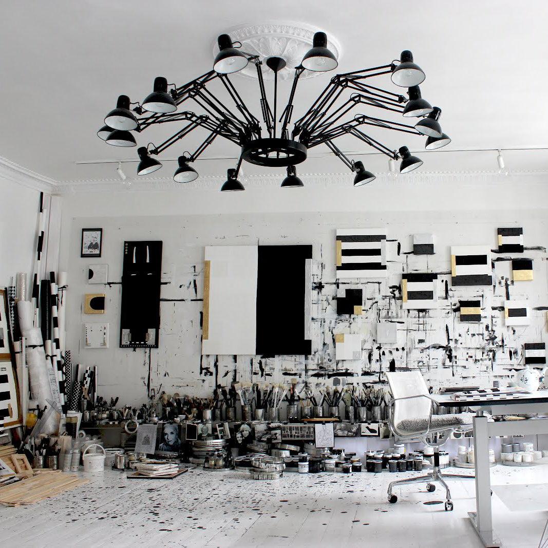 Lustra Chandelier Black Adjustable Multi Arm - Image 5