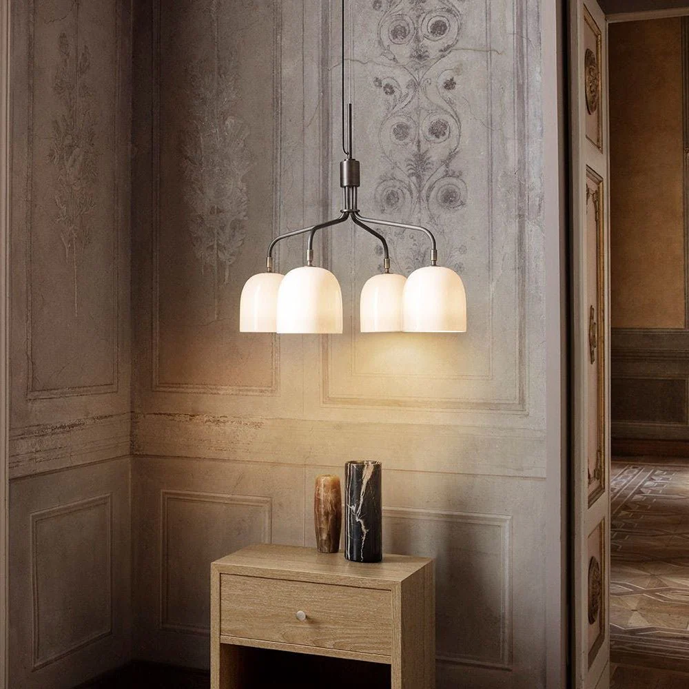 Lustra Chandelier Black Brass Industrial - Image 12