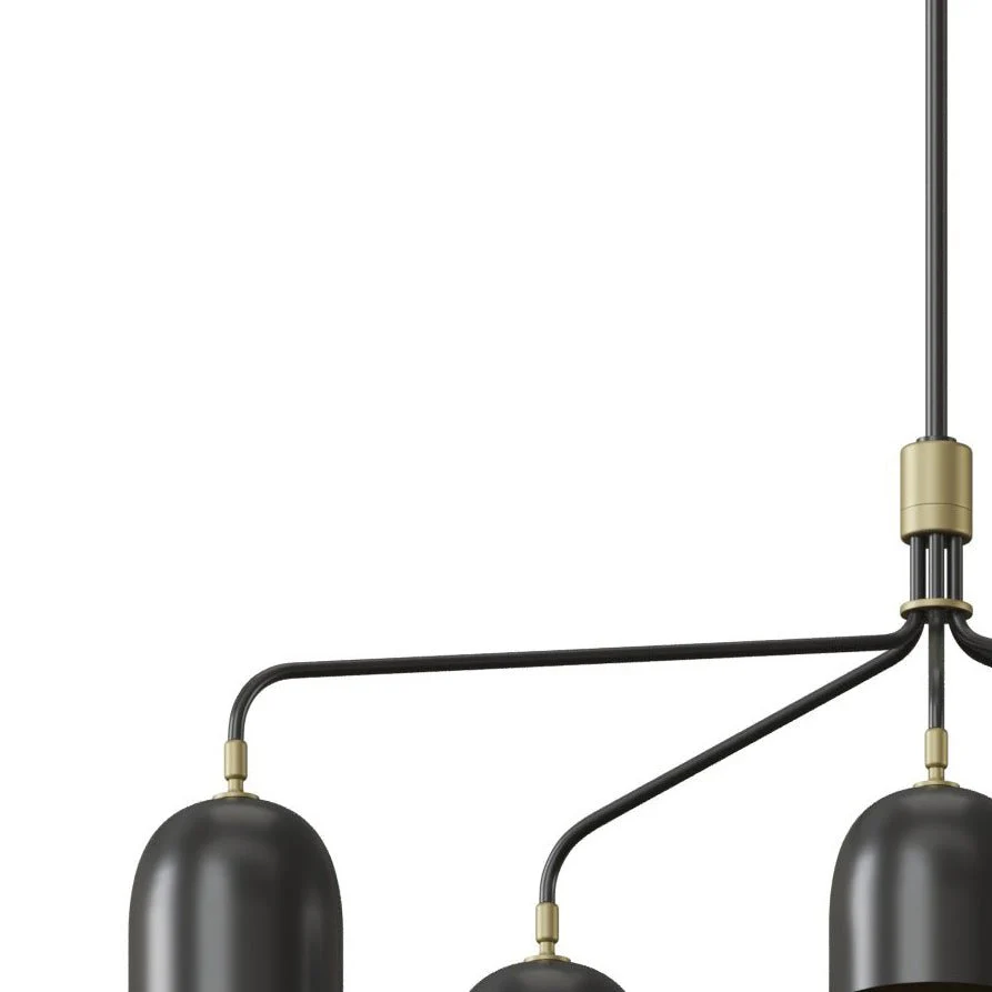 Lustra Chandelier Black Brass Industrial - Image 13