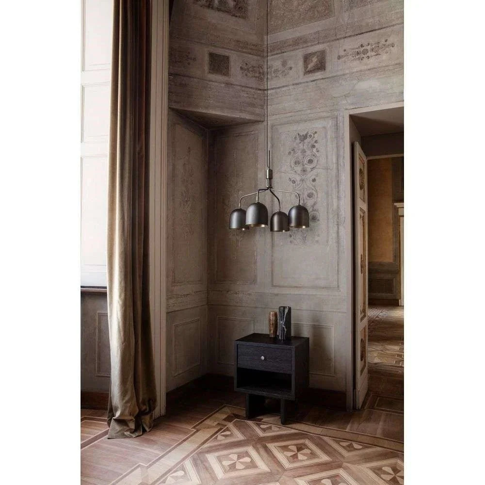 Lustra Chandelier Black Brass Industrial - Image 2