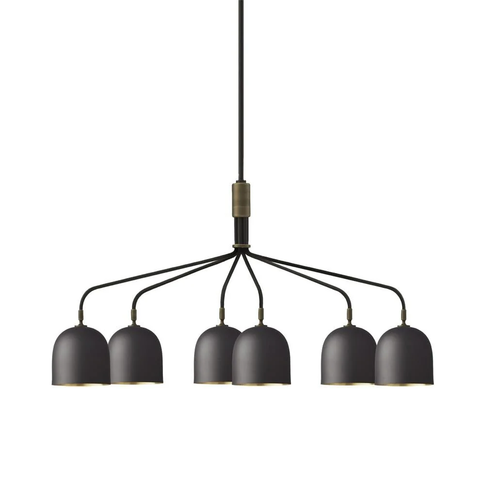 Lustra Chandelier Black Brass Industrial - Image 21