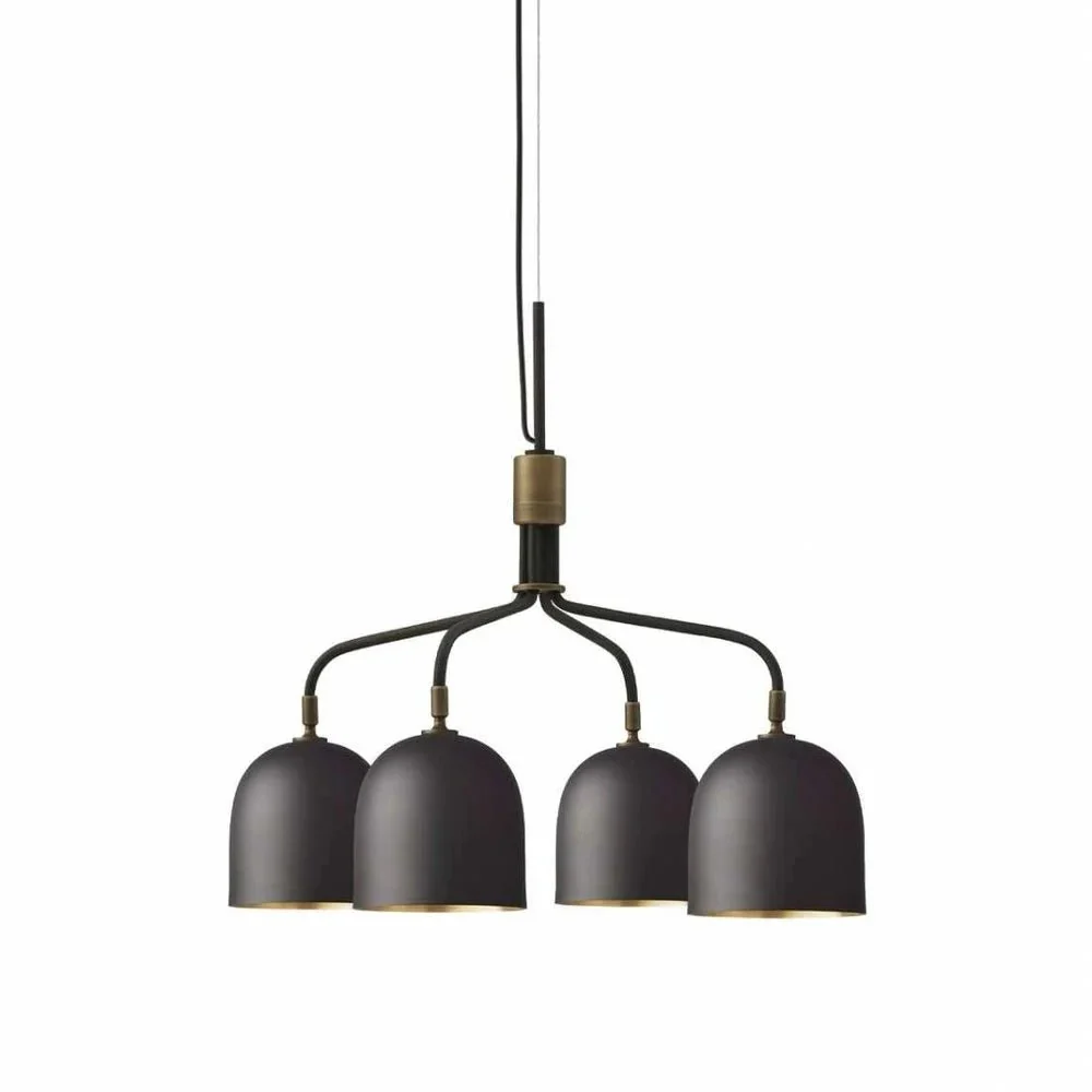 Lustra Chandelier Black Brass Industrial - Image 24