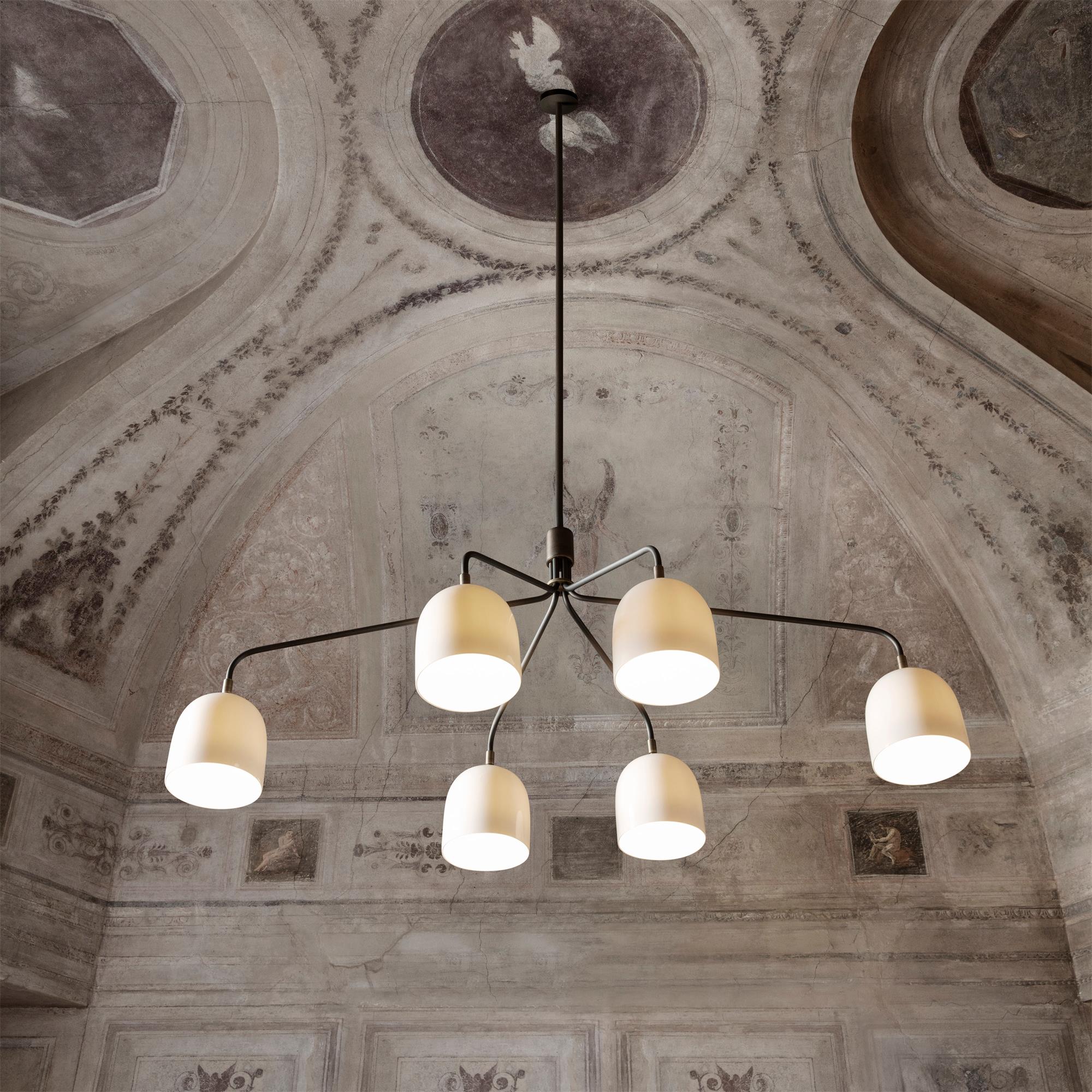 Lustra Chandelier Black Brass Industrial - Image 31