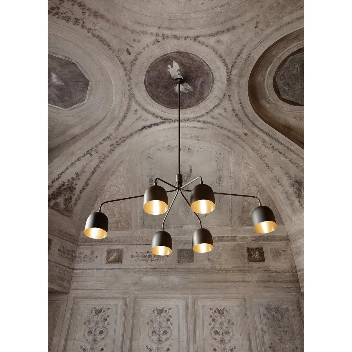 Lustra Chandelier Black Brass Industrial - Image 6