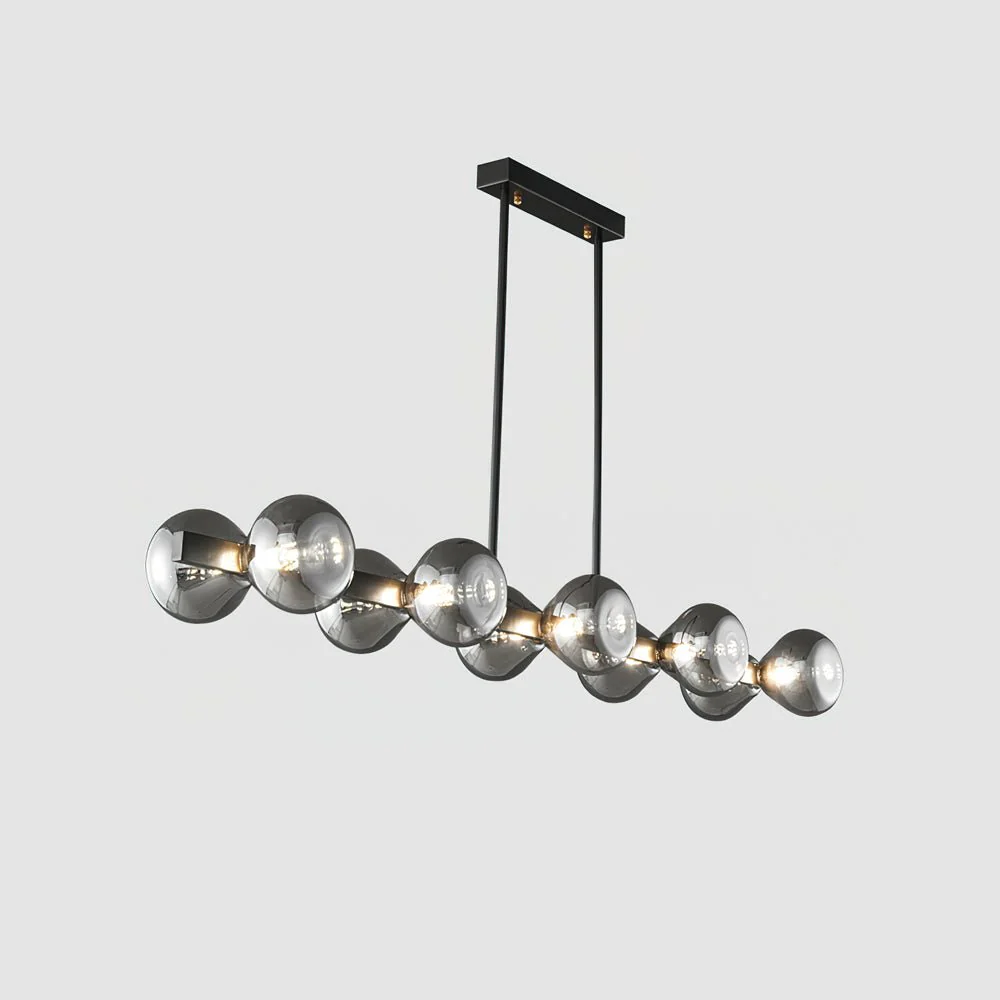 Lustra Chandelier Black Frame Smoked Glass Bold - Image 28