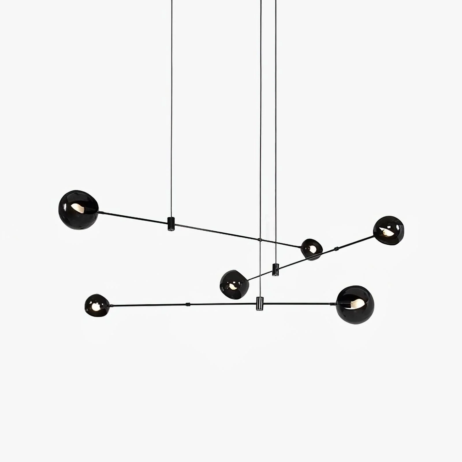 Lustra Chandelier Black Glass Acaba Elegant