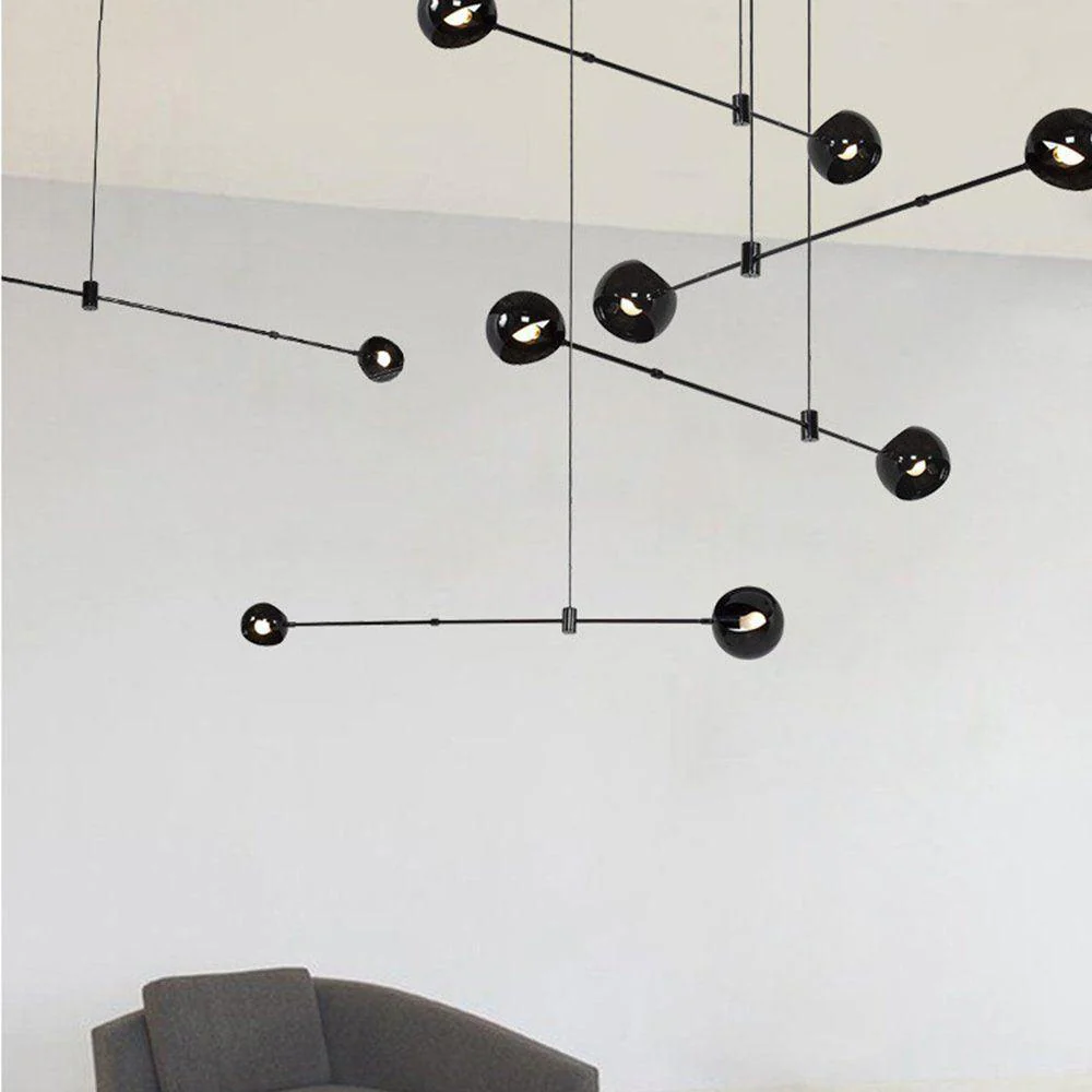 Lustra Chandelier Black Glass Acaba Elegant - Image 36