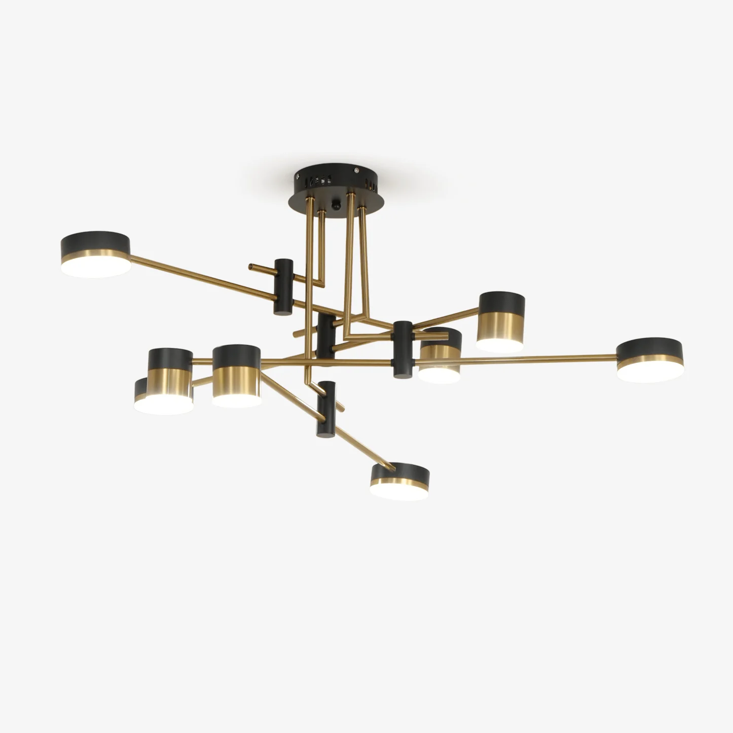 Lustra Chandelier Black Gold Spider Arms