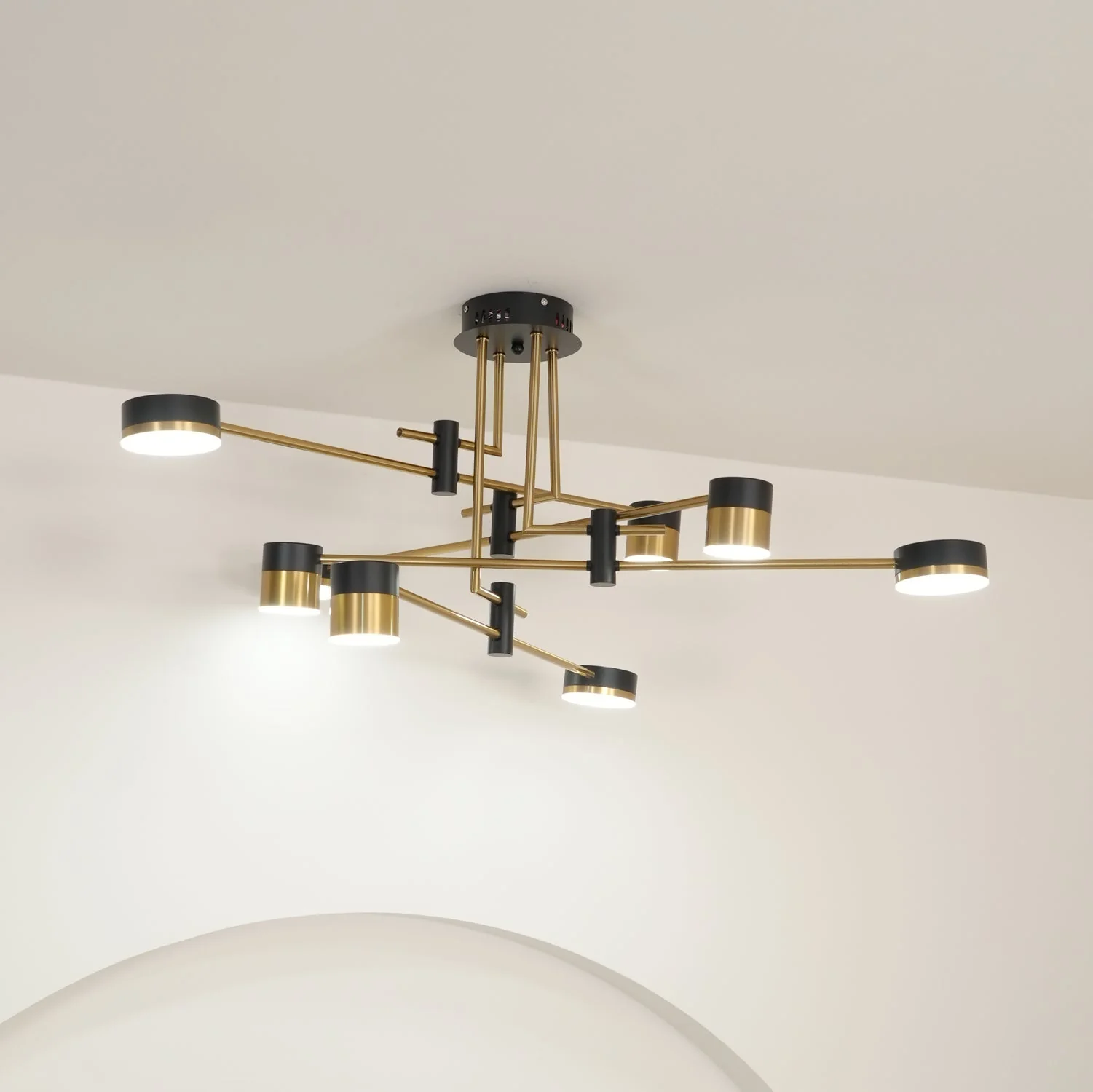 Lustra Chandelier Black Gold Spider Arms - Image 2