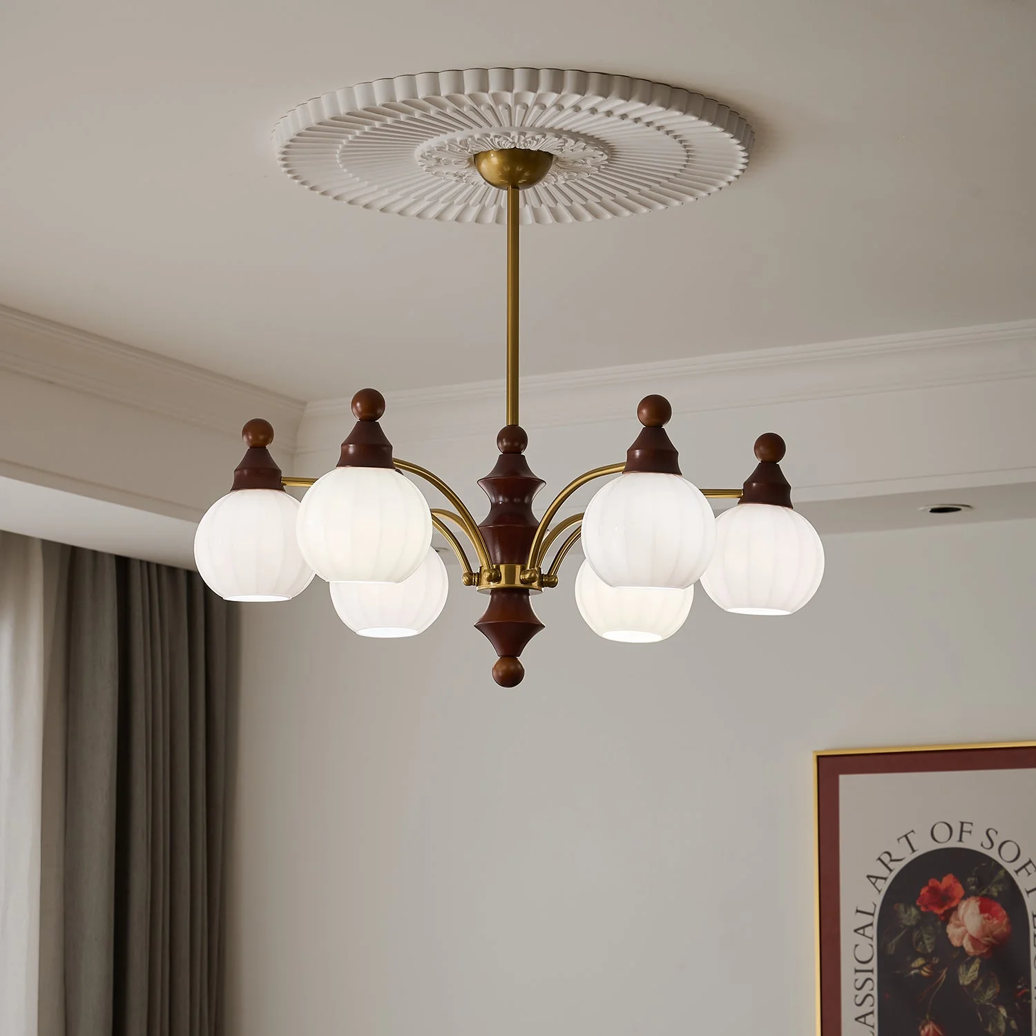 Lustra Chandelier Blossom with Glass Shades - Image 10