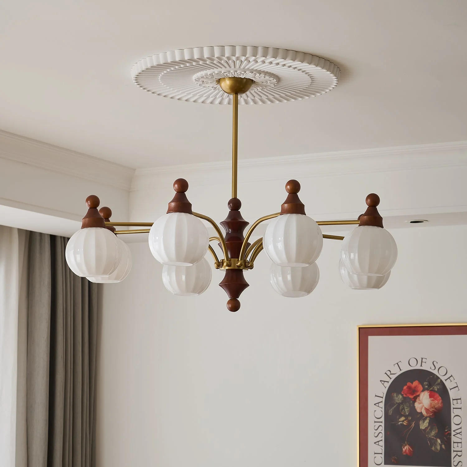 Lustra Chandelier Blossom with Glass Shades - Image 12
