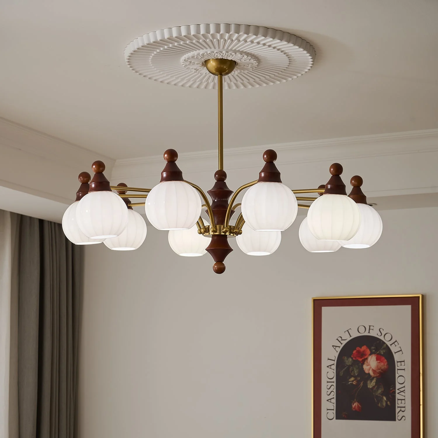Lustra Chandelier Blossom with Glass Shades - Image 13