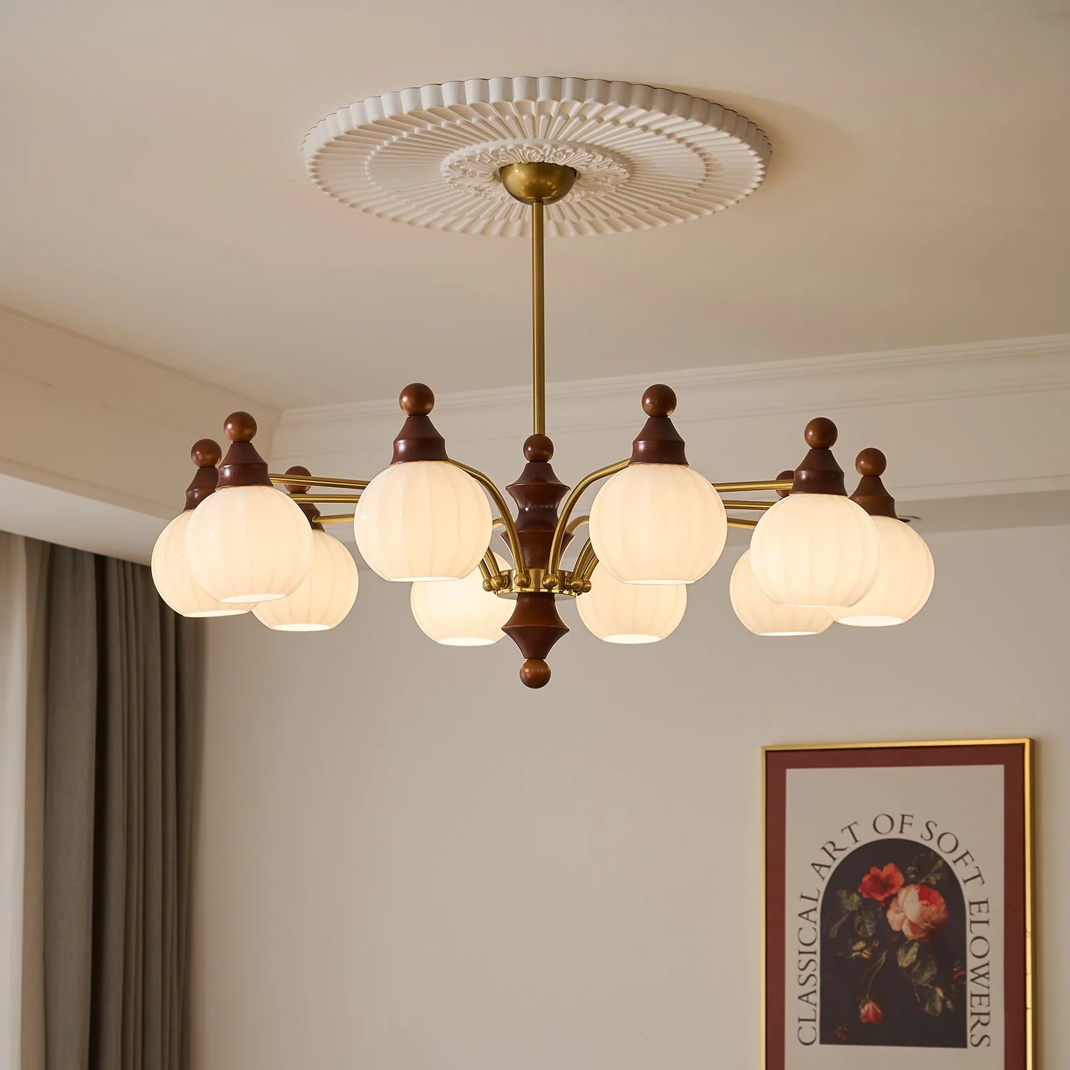 Lustra Chandelier Blossom with Glass Shades - Image 4