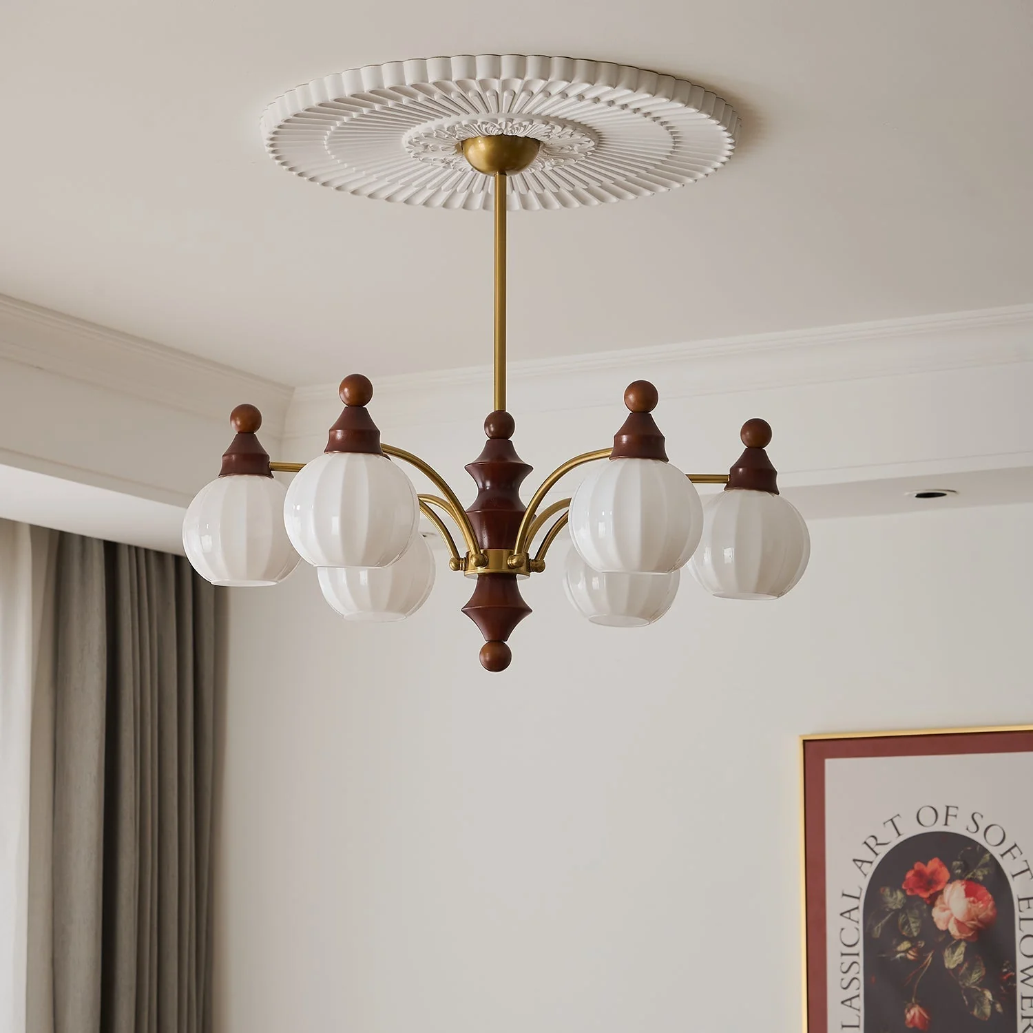 Lustra Chandelier Blossom with Glass Shades - Image 6