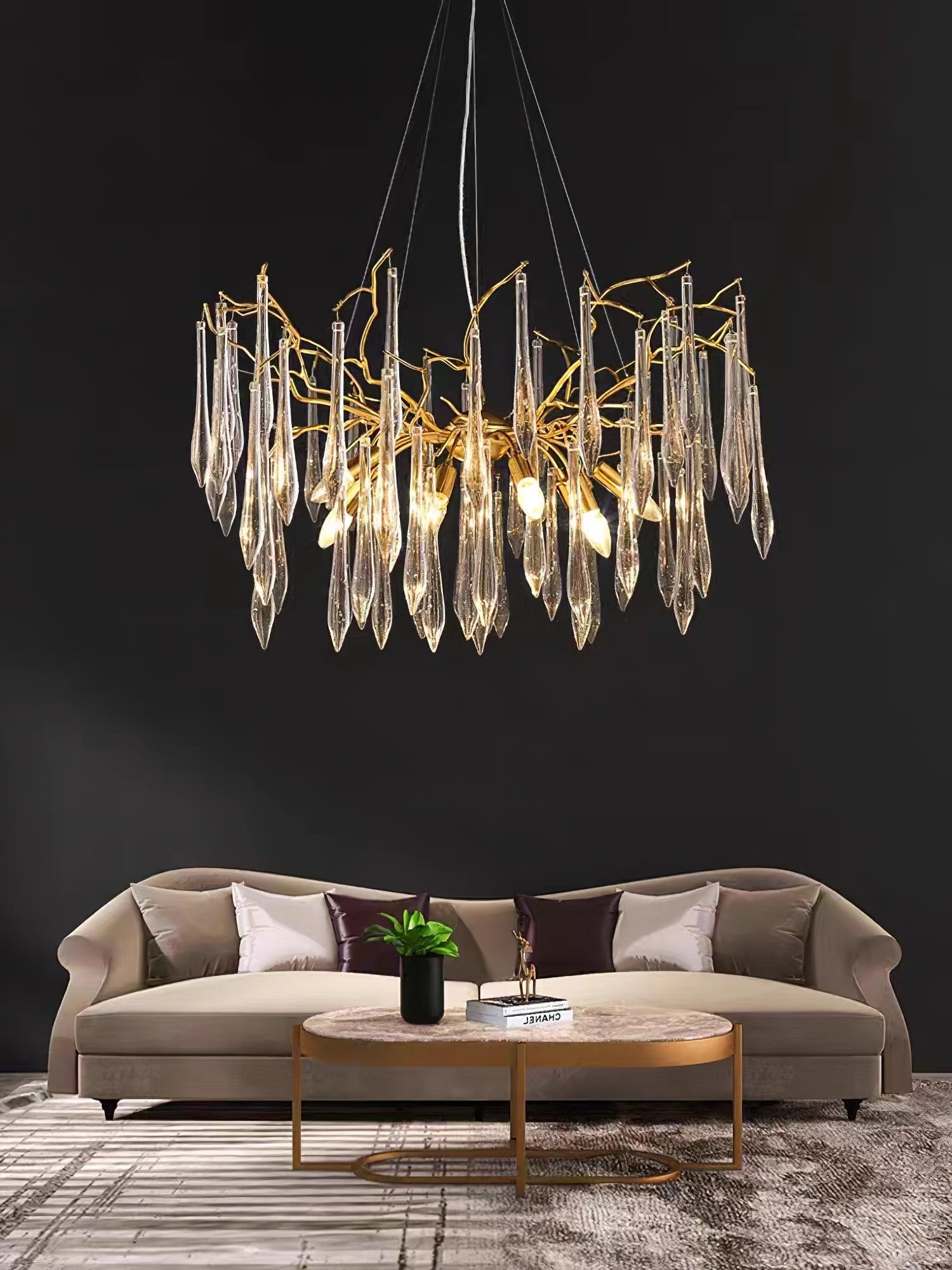 Lustra Chandelier Branch Crystal Pendant Sculptural Artistic - Image 11