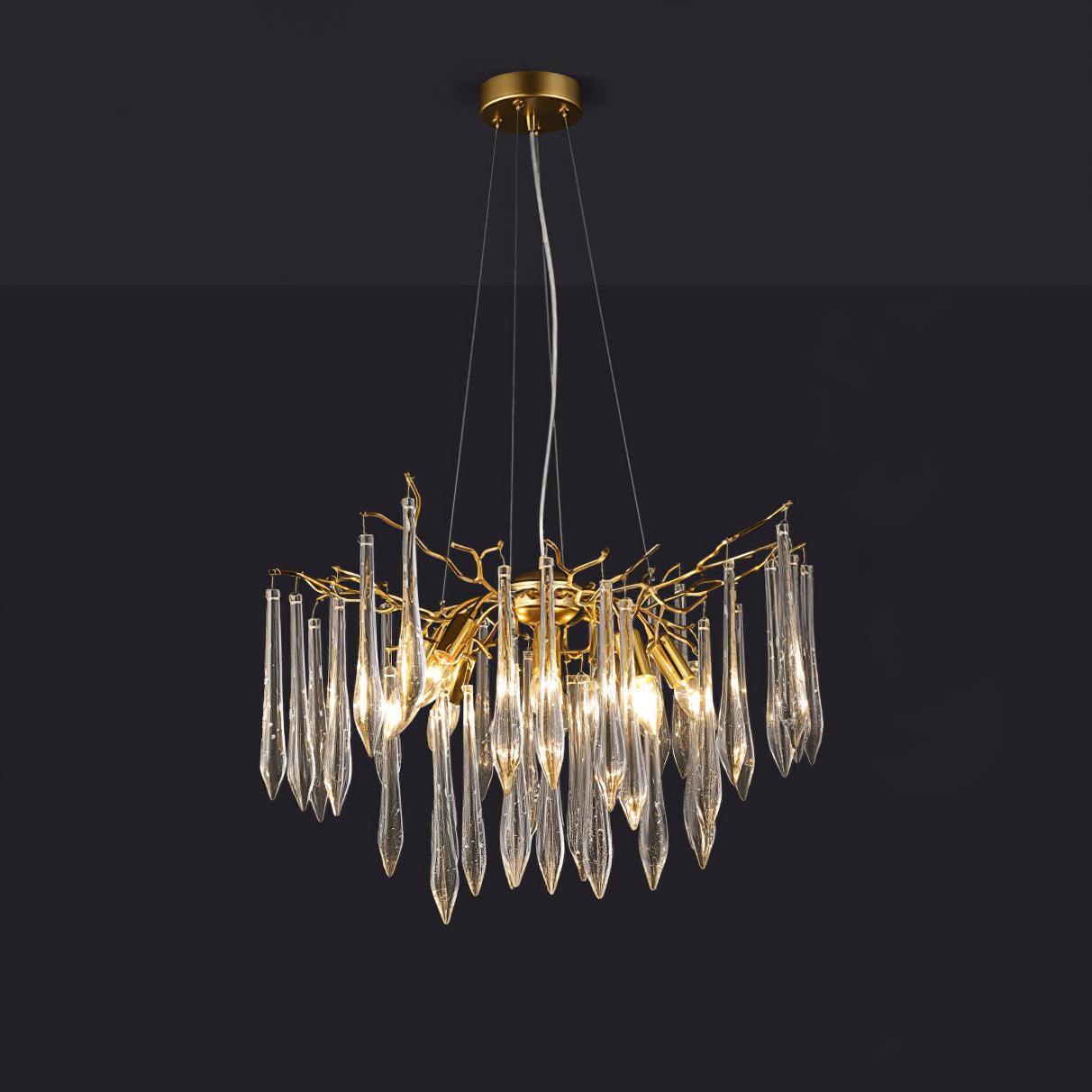 Lustra Chandelier Branch Crystal Pendant Sculptural Artistic - Image 6