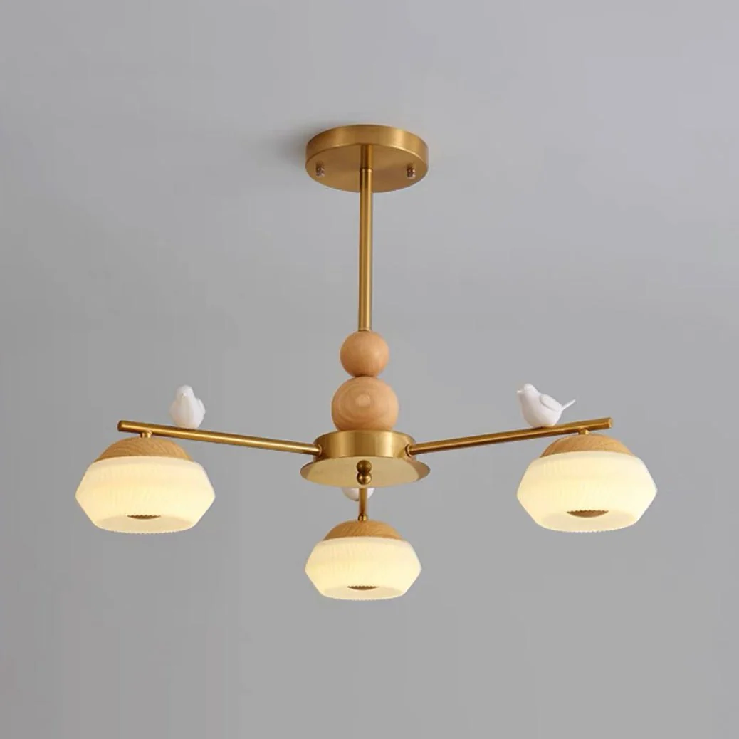Lustra Chandelier Brass Bird Ozawa Elegant - Image 13