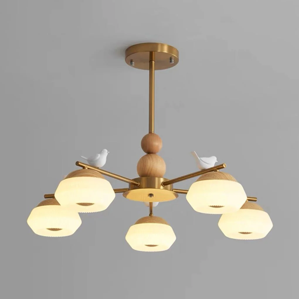 Lustra Chandelier Brass Bird Ozawa Elegant - Image 16