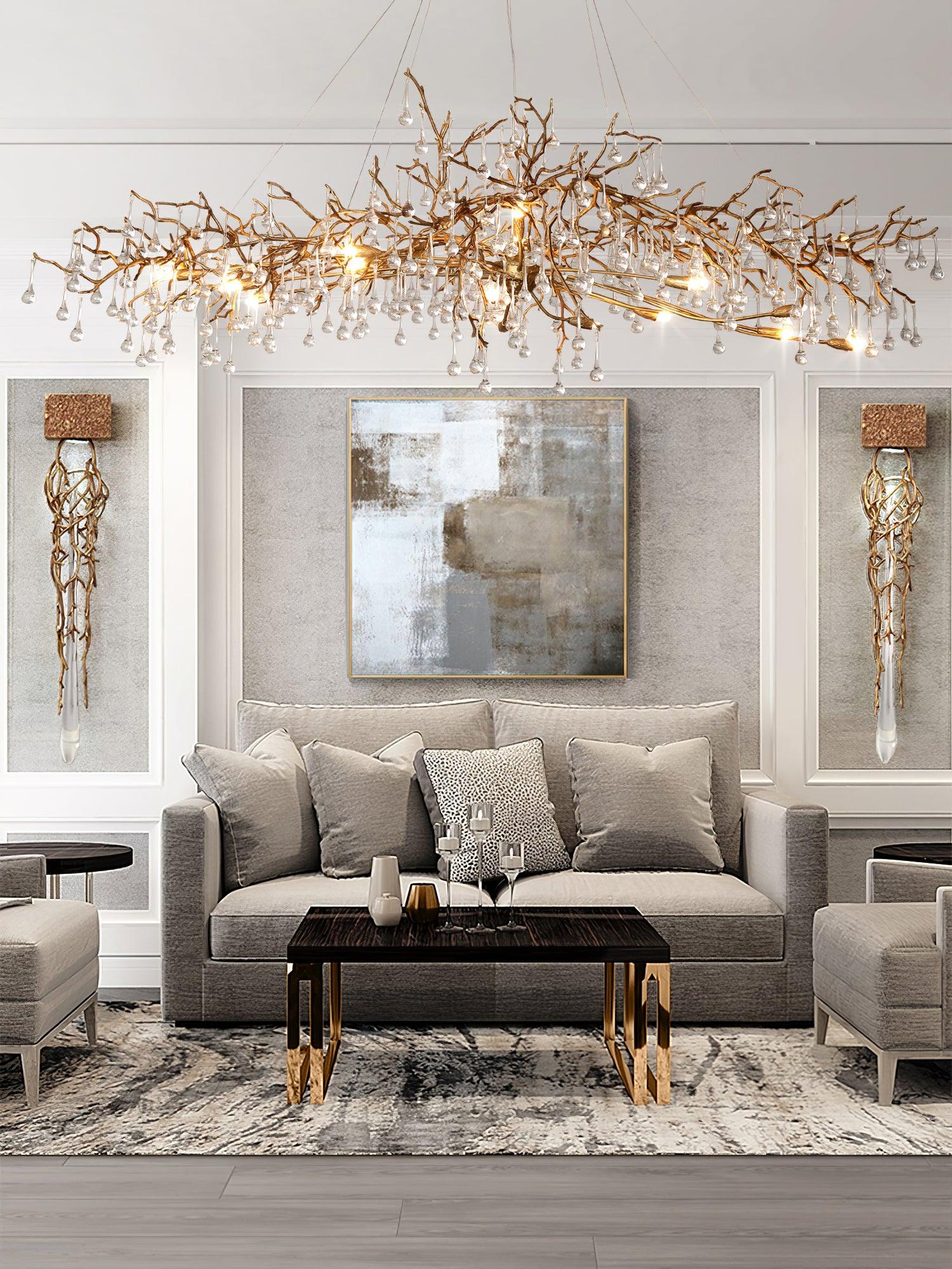 Lustra Chandelier Brass Crystal Branch - Image 15