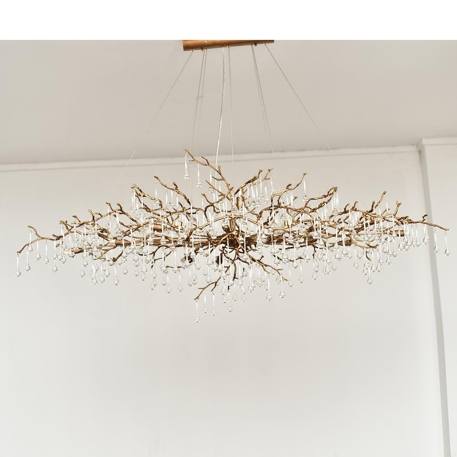 Lustra Chandelier Brass Crystal Branch - Image 3