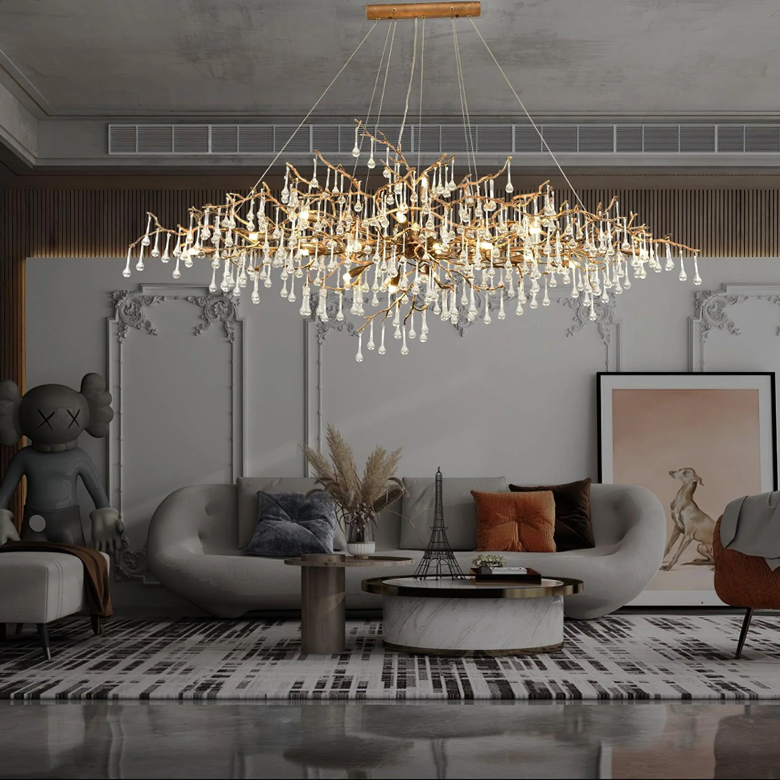 Lustra Chandelier Brass Crystal Branch - Image 32