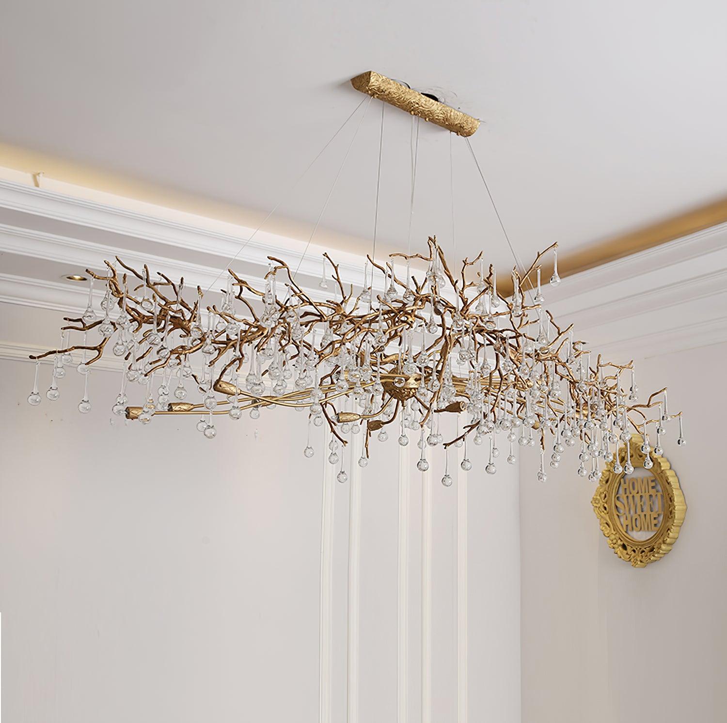 Lustra Chandelier Brass Crystal Branch - Image 36