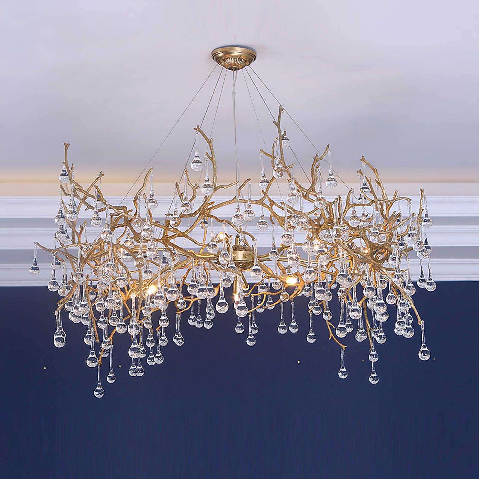 Lustra Chandelier Brass Crystal Branch - Image 41