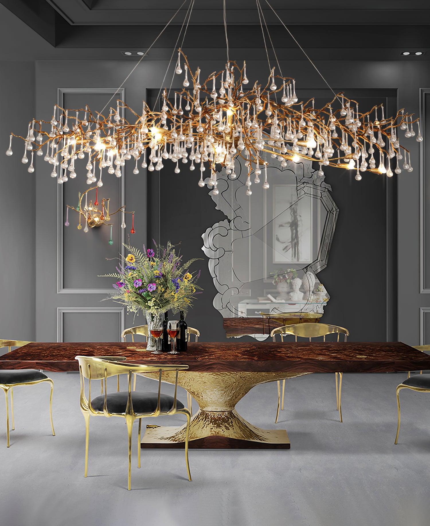 Lustra Chandelier Brass Crystal Branch - Image 7