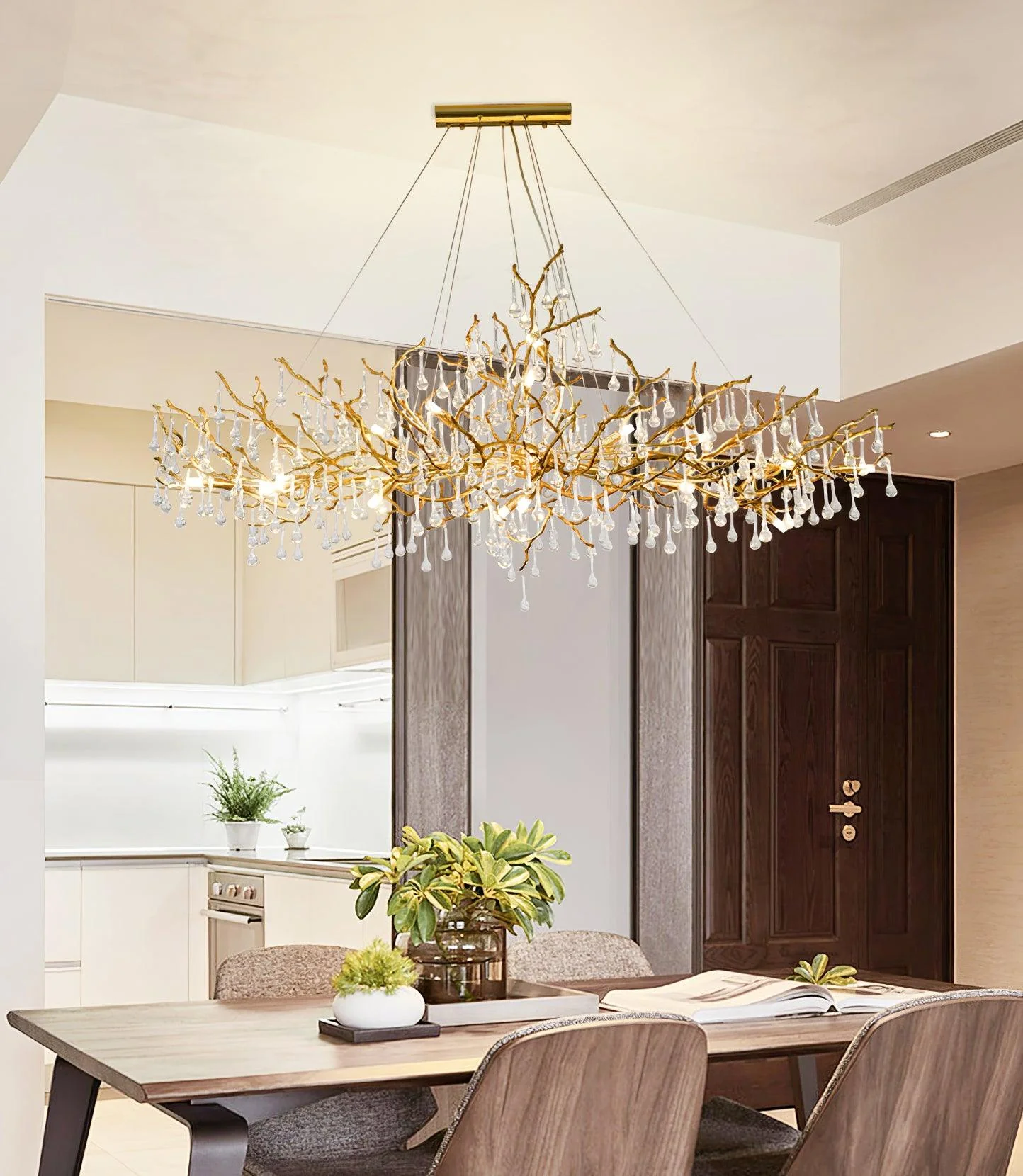 Lustra Chandelier Brass Crystal Branch - Image 9