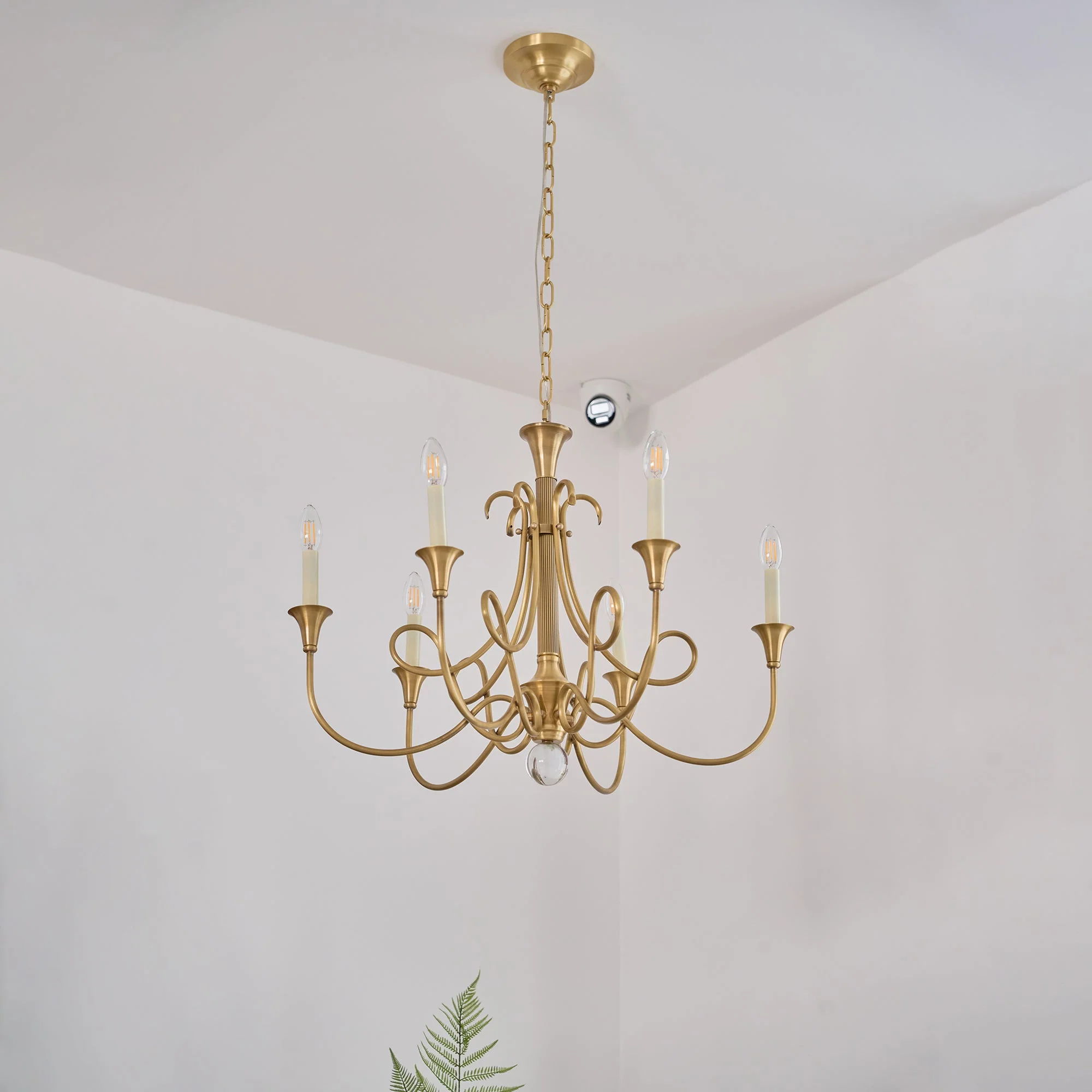 Lustra Chandelier Brass Double Twist Candelabra Crystal - Image 21