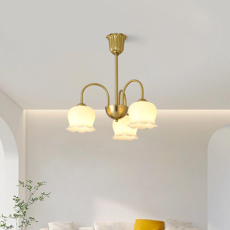 Lustra Chandelier Brass Elegant Curved Arm - Image 29