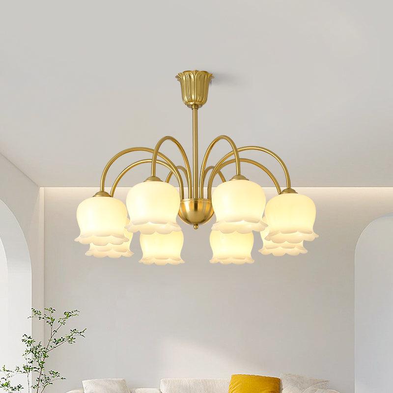 Lustra Chandelier Brass Elegant Curved Arm - Image 4