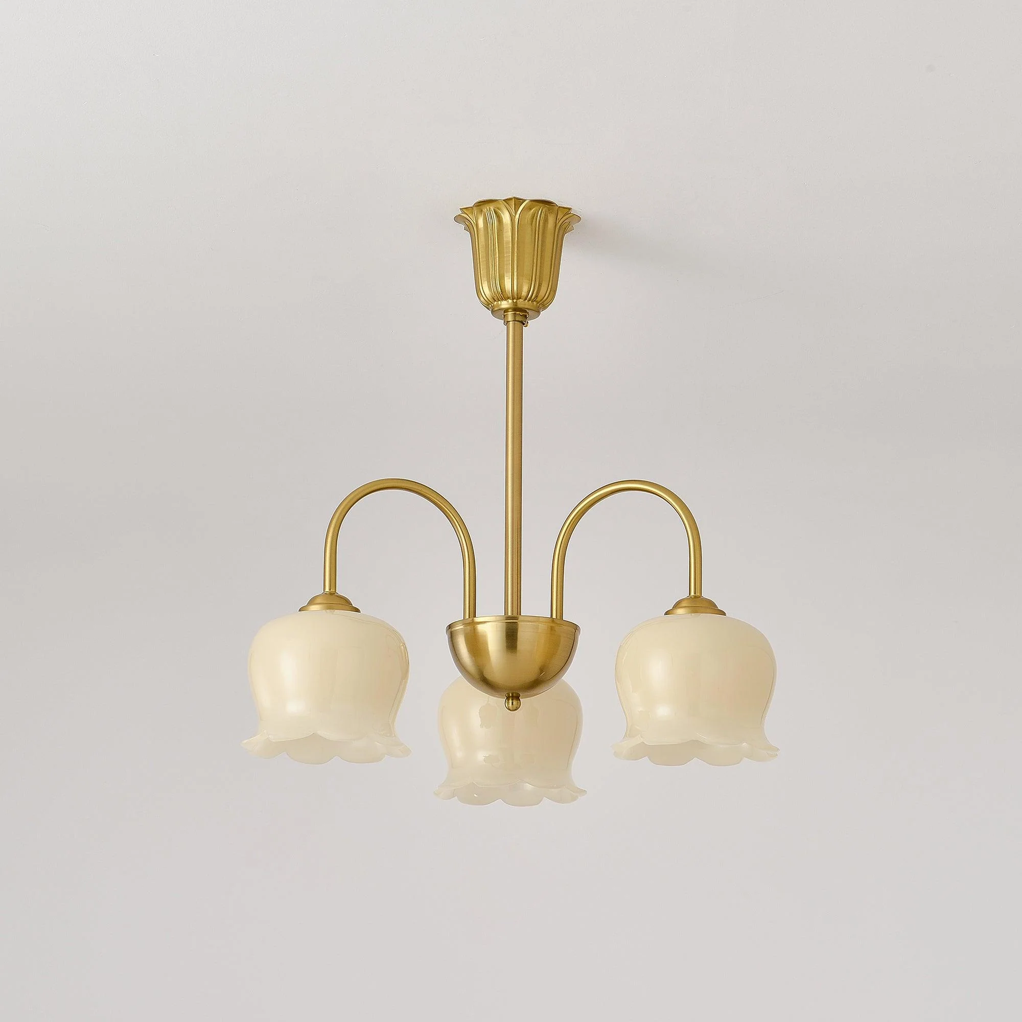 Lustra Chandelier Brass Elegant Curved Arm - Image 5
