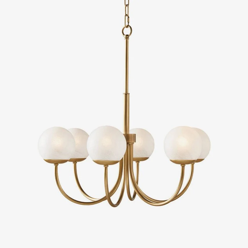 Lustra Chandelier Brass Globe Orillia Elegant