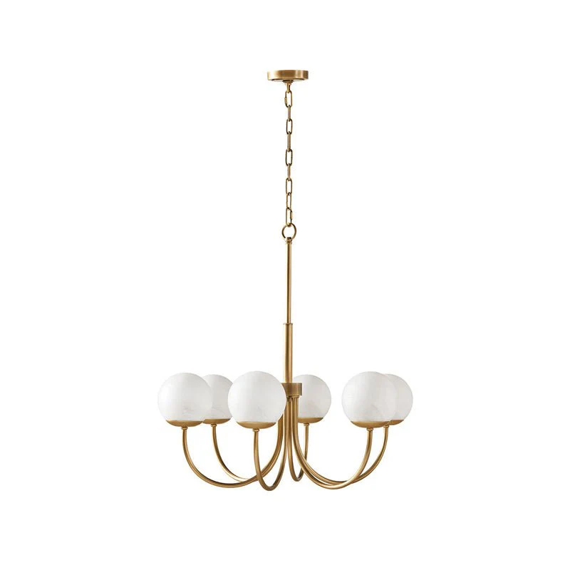 Lustra Chandelier Brass Globe Orillia Elegant - Image 3