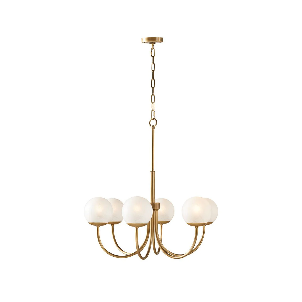 Lustra Chandelier Brass Globe Orillia Elegant - Image 7