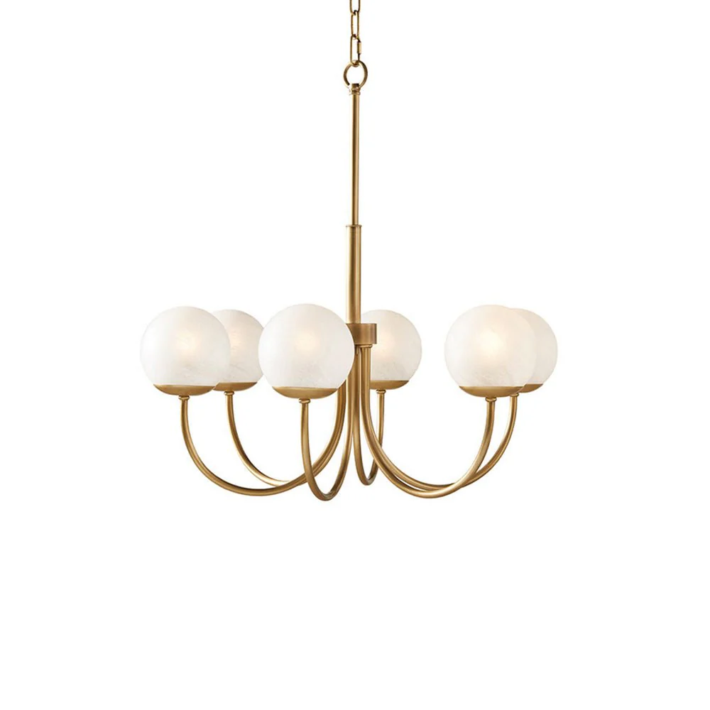 Lustra Chandelier Brass Globe Orillia Elegant - Image 8