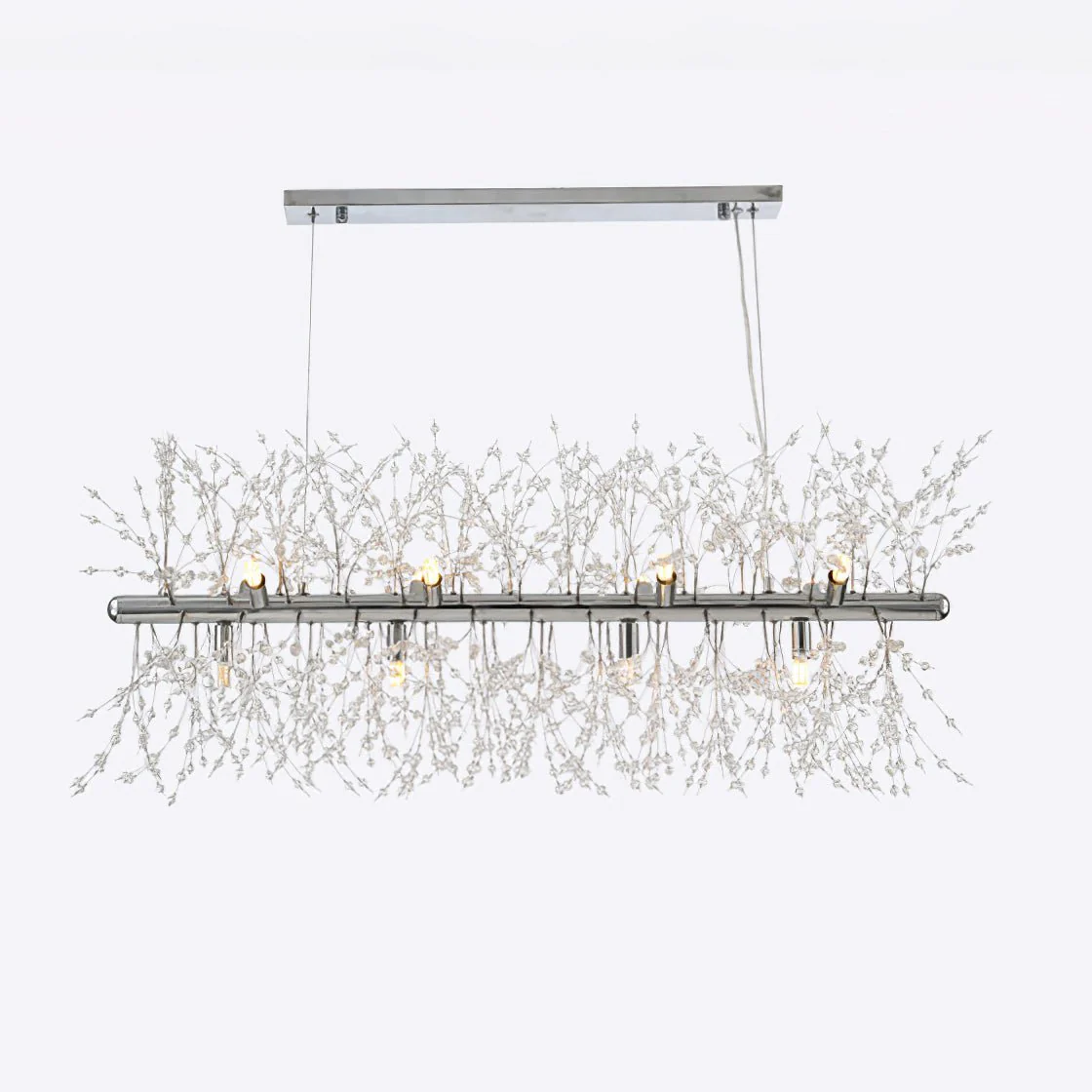 Lustra Chandelier Brass Linear Crystal Branch - Image 18