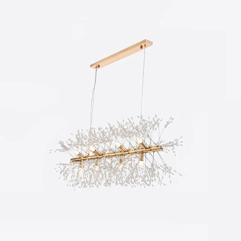 Lustra Chandelier Brass Linear Crystal Branch - Image 21