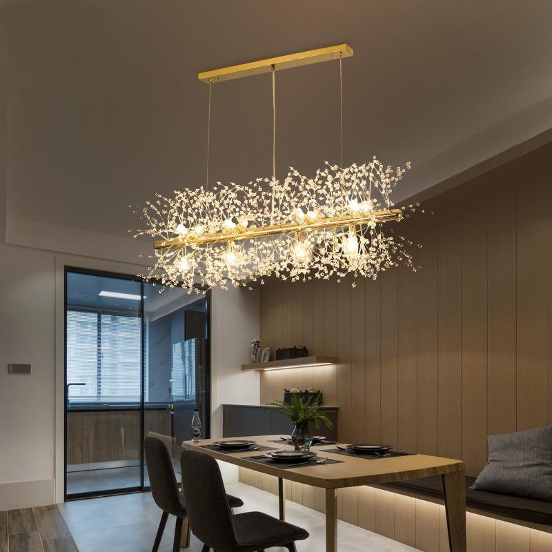 Lustra Chandelier Brass Linear Crystal Branch - Image 23