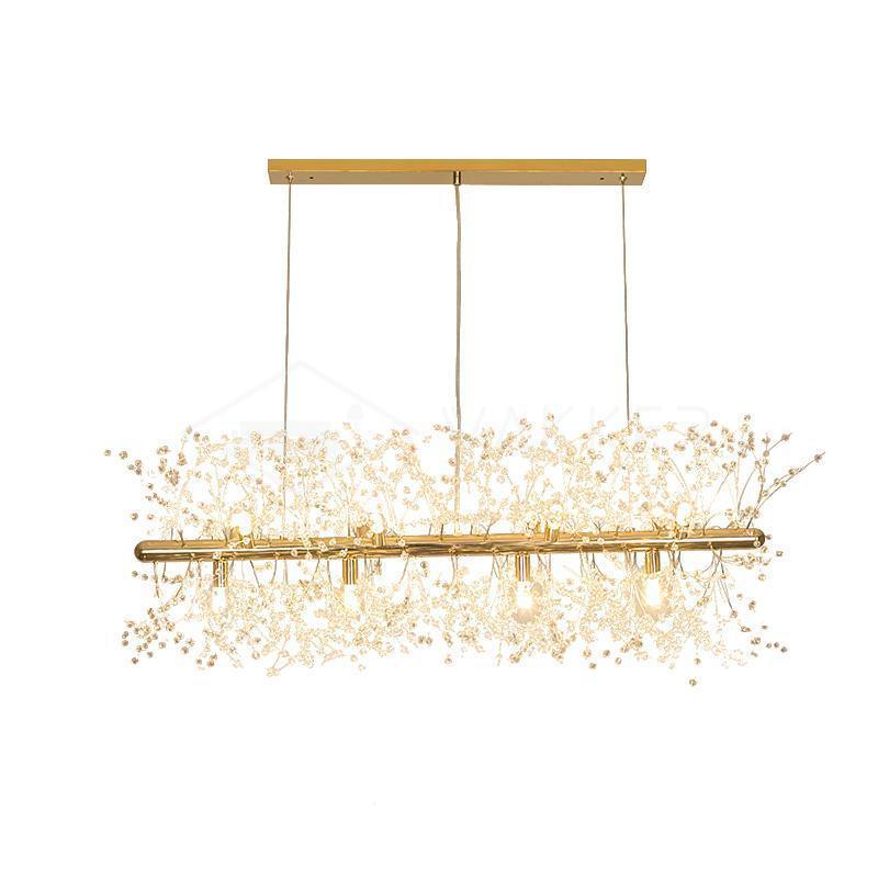 Lustra Chandelier Brass Linear Crystal Branch - Image 25