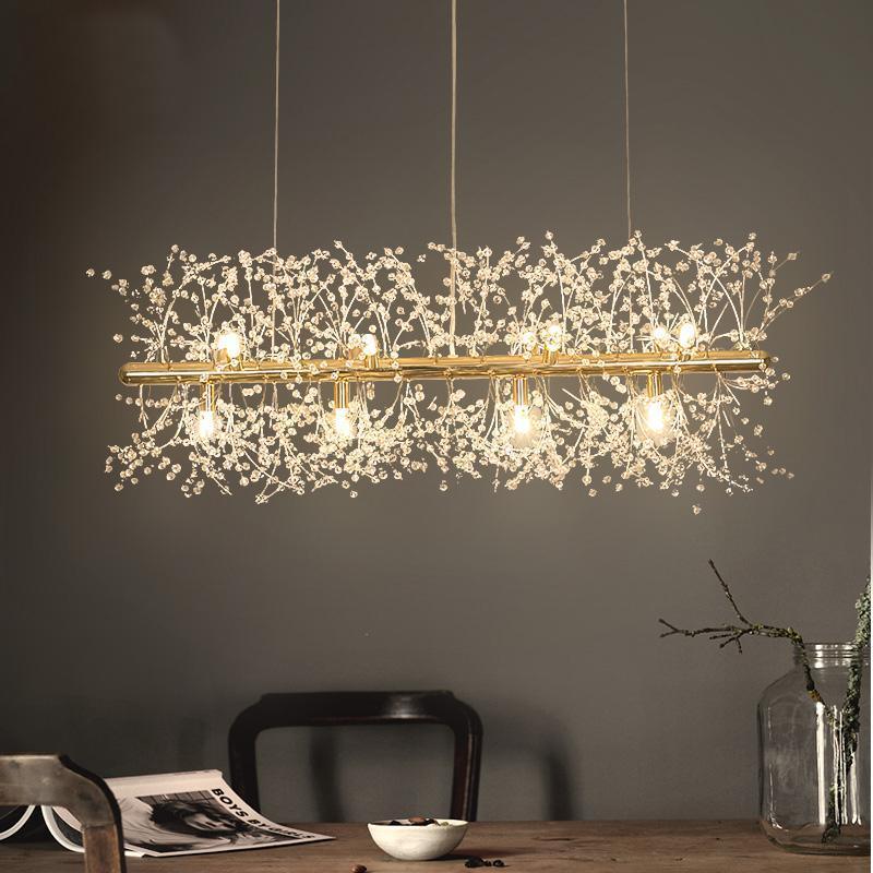 Lustra Chandelier Brass Linear Crystal Branch - Image 34