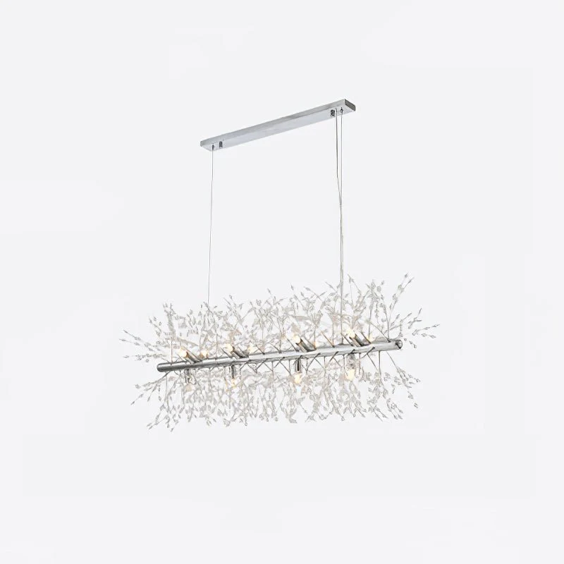 Lustra Chandelier Brass Linear Crystal Branch - Image 35