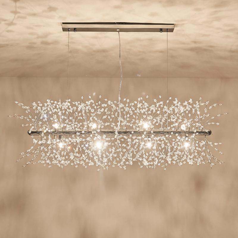 Lustra Chandelier Brass Linear Crystal Branch - Image 39