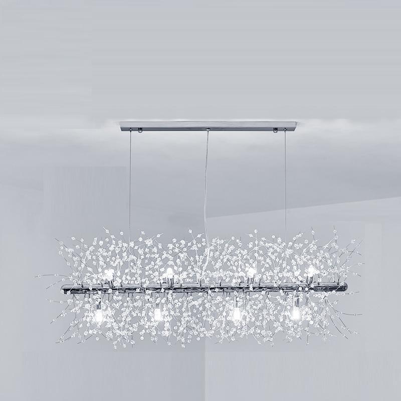 Lustra Chandelier Brass Linear Crystal Branch - Image 42