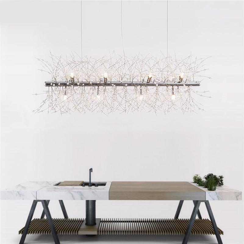 Lustra Chandelier Brass Linear Crystal Branch - Image 43
