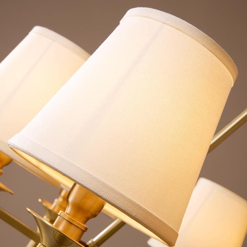 Lustra Chandelier Brass Linen Modern 8-Light - Image 5