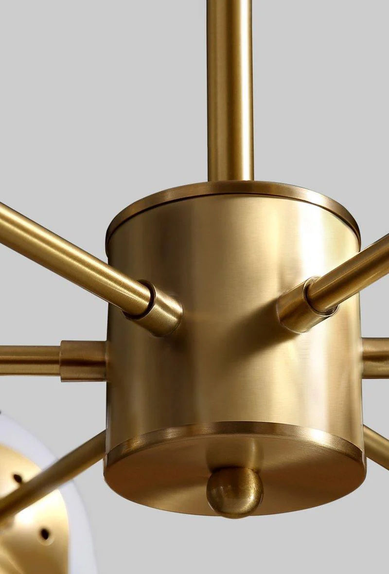 Lustra Chandelier Brass Opal Glass - Image 14